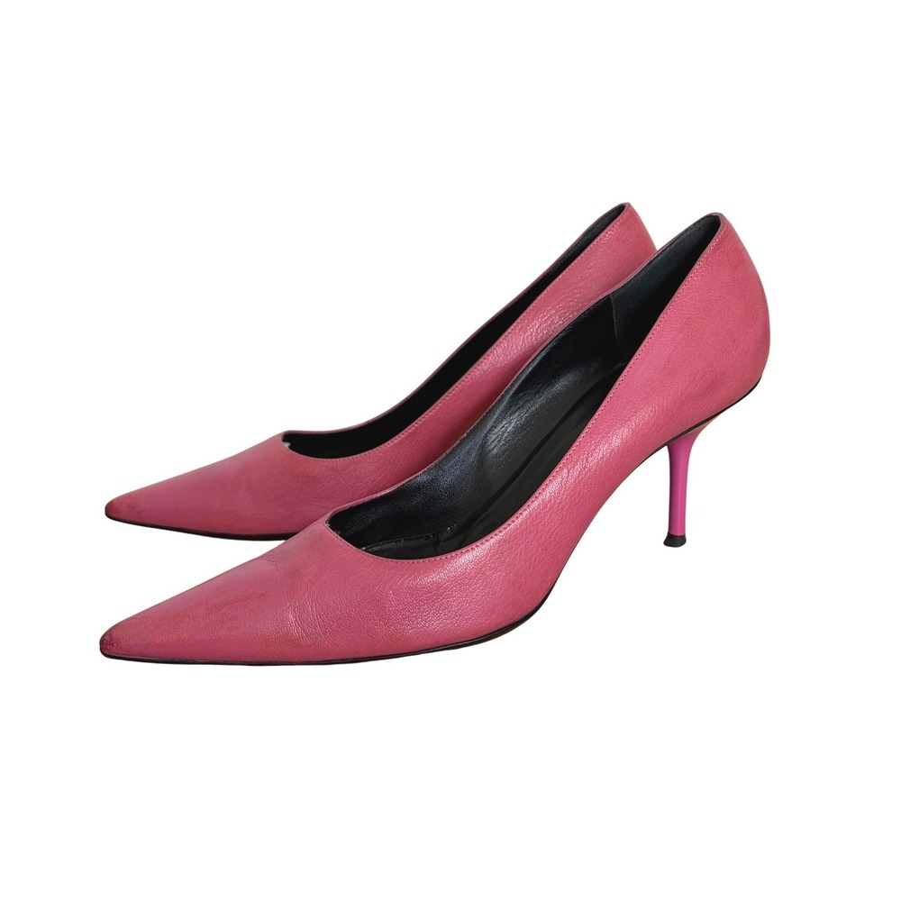 Gucci Womens Hot Pink Leather Pointed Toe Stiletto Pumps Heels Size 8.5B Italy